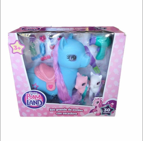 Wonder Pony Land - Set grande de ponies con secadora